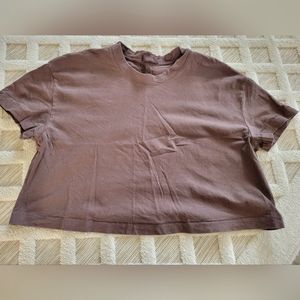 Nuuds crop tshirt size M coffee